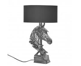 Designová vintage stolní lampa Suomin se stříbrnou podstavou ve tvaru koňské hlavy 60 cm