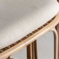 Luxusní ratanové zahradní křeslo Bonaire se vzdušným polobloukovým designem opěrek světle hnědá bílá 100 cm
