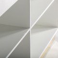 Luxusní art deco bílý barový pult Moraira s mramorovým designem a zlatými metalickými prvky s policemi 150 cm