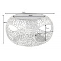 Designový glamour kulatý stříbrný konferenční stolek Hoja s úložným prostorem a abstraktním designem 40 cm