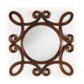 Rustikální nástěnné zrcadlo M-VINTAGE s rámem z mahagonového dřeva tmavohnědé barvy 100cm