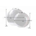 Designová orientální sada plochých kulatých váza Konstantino s kovaným zdobením ve stříbrné barvě 44 cm