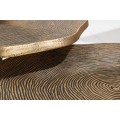 Designová art deco sada tří konferenčních stolků Fabiosa se vzorem letokruhů ve zlaté a černé barvě 49 cm