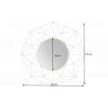 Designové art deco zlaté kulaté zrcadlo Xoia s kovovým rámem se vzdušným diamantovým designem 90 cm