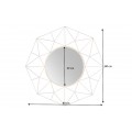 Designov&eacute; kulat&eacute; art deco zrcadlo Xoia s kovov&yacute;m r&aacute;mem s diamantov&yacute;m designem v matn&eacute; zlat&eacute; barvě 80 cm