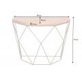 Designový art deco konzolový stolek Xoia se zlatou podstavou s diamantovým vzorem a hnědou dřevěnou deskou 75 cm