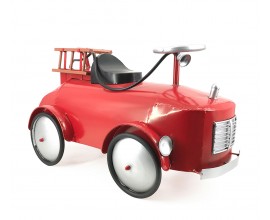 Designová červená retro dekorace Coche ve tvaru hasičského auta 72 cm