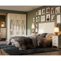 Luxusní moderní designová ložnicová sestava Amberes v bílé barvě z masivního dřeva ve venkovském stylu