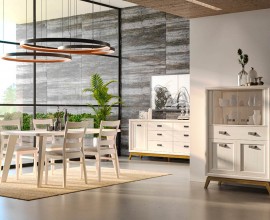 Luxusní moderní jídelní sestava Rodas z masivního dřeva