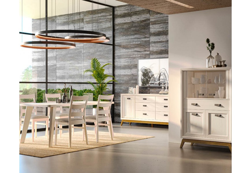 Luxusní moderní jídelní sestava Rodas z masivního dřeva