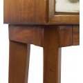 Severský retro konzolový stolek Vellesa z masivního mindi dřeva v hnědé barvě s bílými šuplíky 110 cm