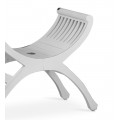 Designová masivní bílá jednomístná lavice Forja se sehnutým sedadlem 62 cm