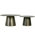 Designový art deco set konferenčních stolků Mariel v šedé kovové barvě 80 cm