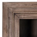 Luxusní rustikální dubová dvoudveřová vitrína Paler v hnědé barvě se skleněnými dvířky v obdélníkovém tvaru 190 cm
