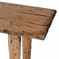 Designový vintage obdélníkový konzolový stolek Ember z masivního tmavě hnědého dřeva s přirozeným opotřebením 170 cm