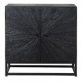 Designová moderní dvoudveřová skříňka Supernova s paprskovým designem dvířek v černé barvě 85 cm