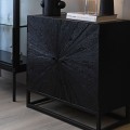 Designová moderní dvoudveřová skříňka Supernova s paprskovým designem dvířek v černé barvě 85 cm