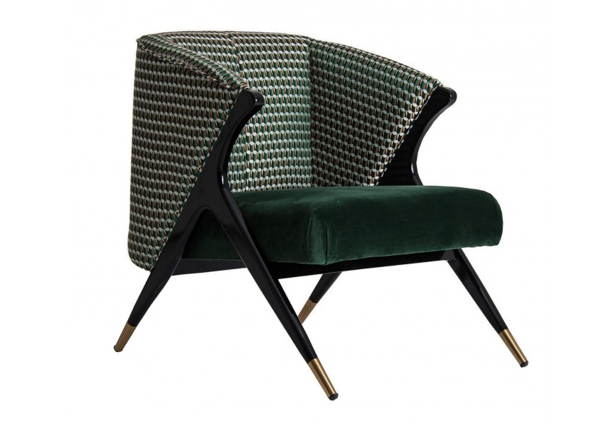 Designové a moderní křeslo Ampelio II se sametovým potahem