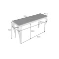 Stylový chromový moderní konzolový stolek Modern Barok s černou mramorovou deskou 140 cm