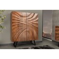 Designová barová masivní dvoudveřová skříňka Viento v art deco stylu v hnědé barvě 120 cm