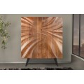Designová barová masivní dvoudveřová skříňka Viento v art deco stylu v hnědé barvě 120 cm