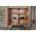 Designová barová masivní dvoudveřová skříňka Viento v art deco stylu v hnědé barvě 120 cm
