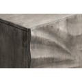 Designová art deco masivní dvoudveřová barová skříňka Viento v šedé barvě s černými kovovými nožičkami 120 cm
