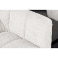 Stylov&aacute; otočn&aacute; boucle b&iacute;l&aacute; j&iacute;deln&iacute; židle Mariposa s kovov&yacute;mi čern&yacute;mi nožičkami 83 cm