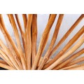 Moderní designová stolní lampa Adduro s černou kovovou podstavou s naturálním dřevěným prvkem a béžovým stínítkem 60 cm