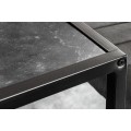 Modern&iacute; industri&aacute;ln&iacute; čern&yacute; barov&yacute; stůl Industria Marble s kovovou podstavou a vrchn&iacute; deskou s mramorov&yacute;m designem 105 cm
