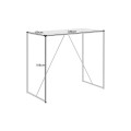Moderní industriální černý barový stůl Industria Marble s kovovou podstavou a vrchní deskou s mramorovým designem 105 cm