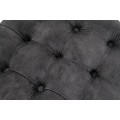 Designová tmavá šedá taburetka Modern Barock kulatého tvaru v glamour stylu se sametovým potahem s úložným prostorem 50cm