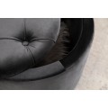 Designová tmavá šedá taburetka Modern Barock kulatého tvaru v glamour stylu se sametovým potahem s úložným prostorem 50cm