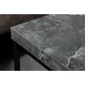 Stylov&yacute; industri&aacute;ln&iacute; čtvercov&yacute; př&iacute;ručn&iacute; stolek Architect s antracitov&yacute;m mramorov&yacute;m designem a kovovou matnou konstrukc&iacute; 40cm