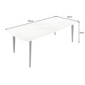 Designový obdélníkový jídelní stůl Tazer s keramickou deskou s mramorovým designem v bílé barvě 160 cm