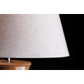 Stylov&aacute; skleněn&aacute; stoln&iacute; lampa Clasico s nohou v podobě n&aacute;doby s v&aacute;lcov&yacute;m b&iacute;l&yacute;m st&iacute;n&iacute;tkem 80 cm