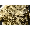 Stylový art deco příruční stolek Tierra Glam s kulatou skleněnou deskou as nohou v podobě zlatého lva 60 cm