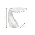 Stylový art deco kovový příruční stolek Whale ve stříbrné barvě v podobě velrybího ocasu 60 cm