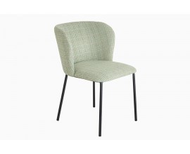 Designov&aacute; retro j&iacute;deln&iacute; židle Olive v jemn&eacute; pastelov&eacute; zelen&eacute; barvě s čern&yacute;mi nožičkami 75 cm