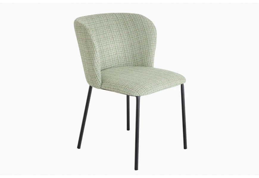 Designová retro jídelní židle Olive v jemné pastelové zelené barvě s černými nožičkami 75 cm