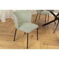 Designov&aacute; retro j&iacute;deln&iacute; židle Olive v jemn&eacute; pastelov&eacute; zelen&eacute; barvě s čern&yacute;mi nožičkami 75 cm