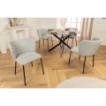 Designov&aacute; retro boucle j&iacute;deln&iacute; židle Olive v zelen&eacute; barvě s čern&yacute;mi nožičkami 75 cm
