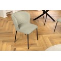 Designov&aacute; modern&iacute; j&iacute;deln&iacute; židle Olive v jemn&eacute; zelen&eacute; barvě s vroubkovan&yacute;m potahem v retro n&aacute;dechu 75 cm