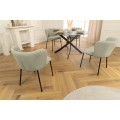 Designov&aacute; modern&iacute; j&iacute;deln&iacute; židle Olive v jemn&eacute; zelen&eacute; barvě s vroubkovan&yacute;m potahem v retro n&aacute;dechu 75 cm
