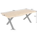 Designový obdélníkový industriální jídelní stůl Wild s hnědou deskou v barvě dubu a černými kovovými nožičkami 160cm
