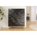 Stylová art deco dvoudveřová barová skříňka Cumbria s plastickým motivem kobry v černé barvě 120 cm