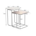 Stylov&yacute; set čtvercov&yacute;ch konferenčn&iacute;ch stolků Ambi ve zlat&eacute; a stř&iacute;brn&eacute; barvě z kovu s čern&yacute;m kovov&yacute;m r&aacute;mem 48 cm
