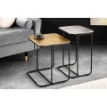 Stylov&yacute; set čtvercov&yacute;ch konferenčn&iacute;ch stolků Ambi ve zlat&eacute; a stř&iacute;brn&eacute; barvě z kovu s čern&yacute;m kovov&yacute;m r&aacute;mem 48 cm