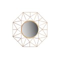 Designové glamour nástěnné kulaté zrcadlo Diamond s kovovým zlatým rámem v art deco stylu