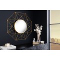Stylové art deco nástěnné kulaté zrcadlo Diamont se zlatým rámem s diamantovým vzorem 80 cm